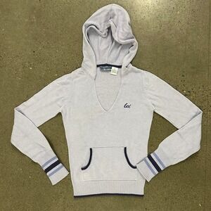 Y2K Fashion Purple Sweater Hoodie V Neck Tight Size Small